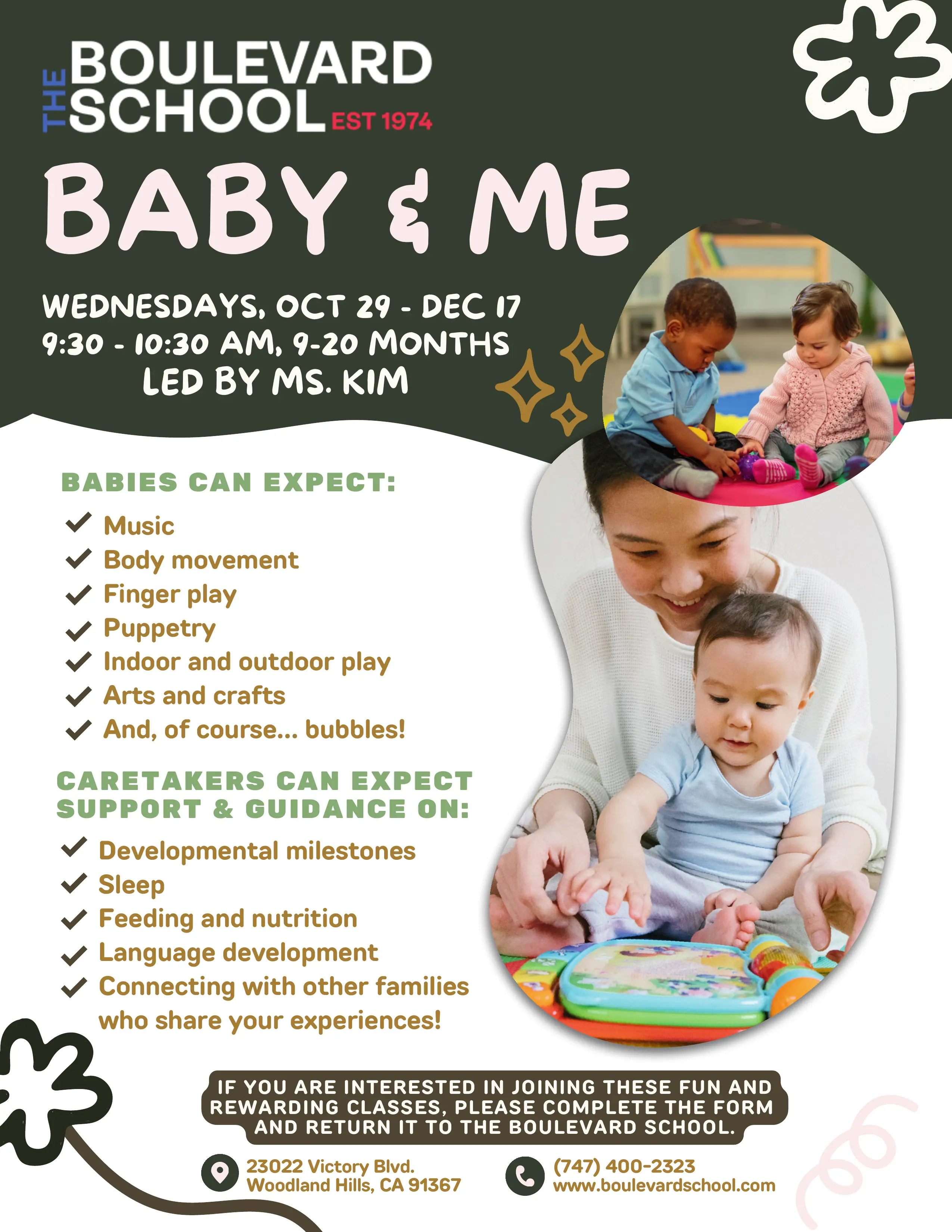 Baby and me infomrational flyer